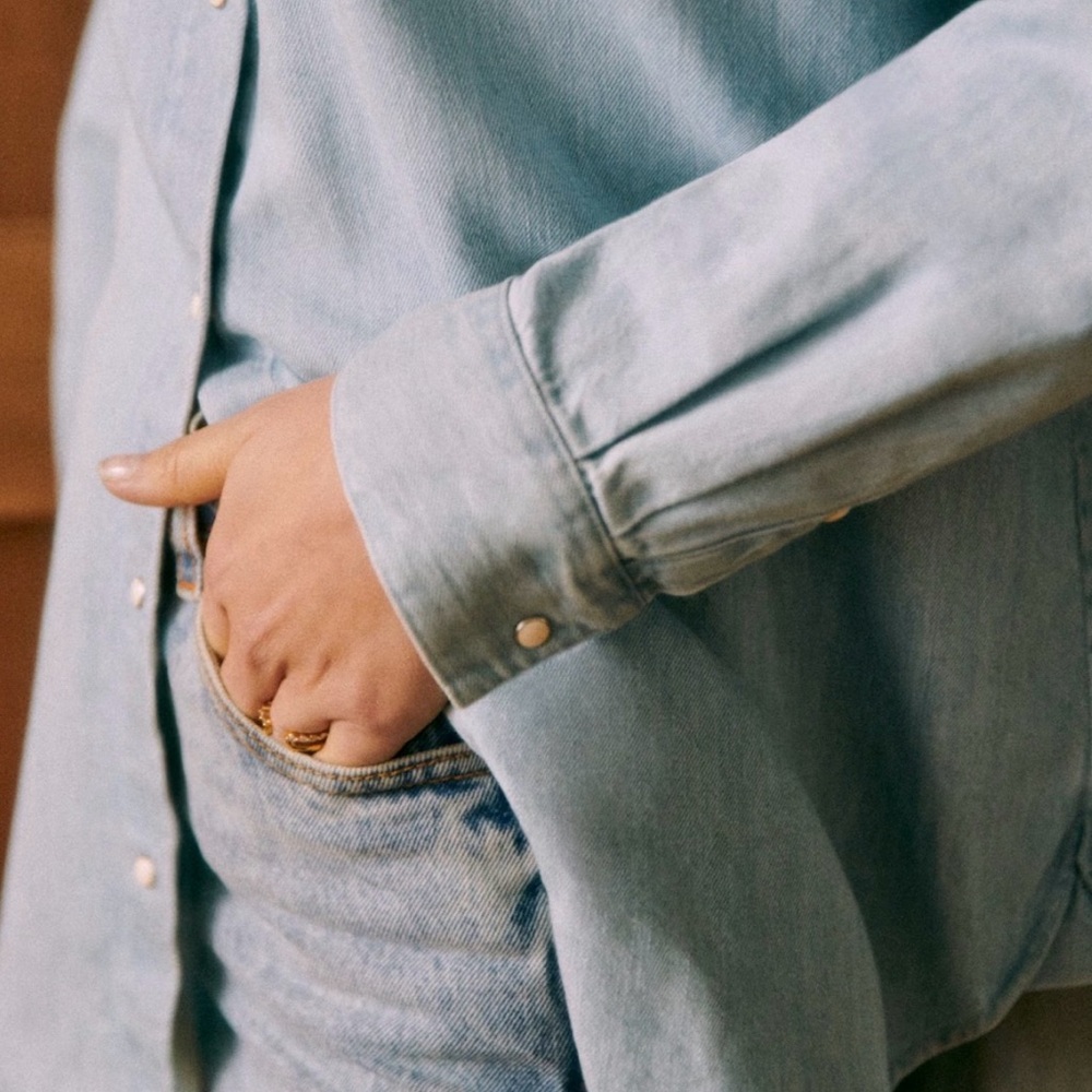 Sezane Max Shirt / Light blue denim / size 40 (M) - Picture 2 of 6